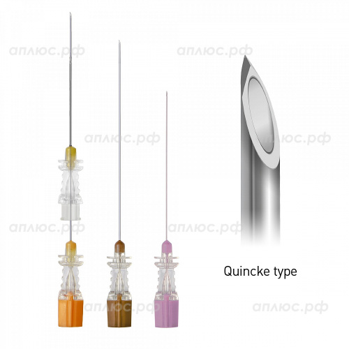 Игла для спинальной анестезии, Quincke (Квинке), 25Gх3½” (0,5х90мм) с проводником 20Gx1 1/3, MEDEREN